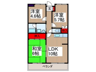 ベルメゾン武蔵浦和の物件間取画像